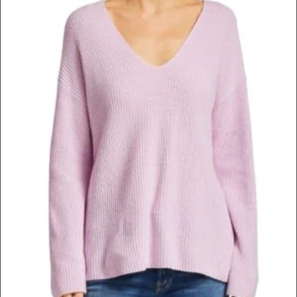 Free People Alpaca V Neck Sweater Lilac